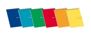 Enri Bloc de Notas Espiral Tapa Blanda 4x4 Cuadriculado Compacto para Apuntes y Dibujos