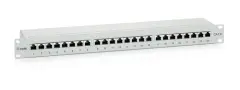 PATCH PANEL 24 PUERTOS PREMIUM CATEGORIA 6 APANTALLADO COLOR GRIS CLARO