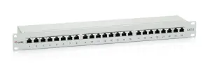 PATCH PANEL 24 PUERTOS PREMIUM CATEGORIA 6 APANTALLADO COLOR GRIS CLARO