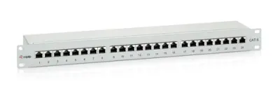PATCH PANEL 24 PUERTOS PREMIUM CATEGORIA 6 APANTALLADO COLOR GRIS CLARO
