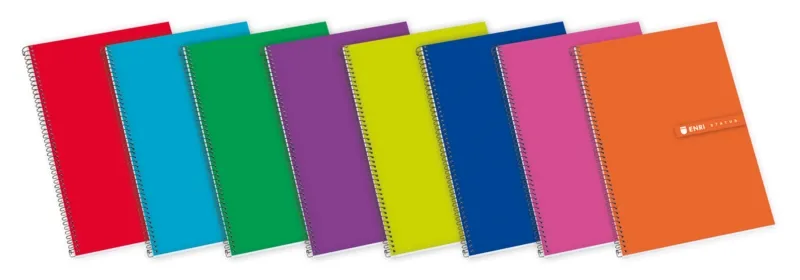 Enri Status Fº Tapa Extradura Cuaderno Espiral 4X4 - Tapa Dura Resistente - Cuaderno Con Margen - 100 Hojas De Alta Calidad - Colores Surtidos