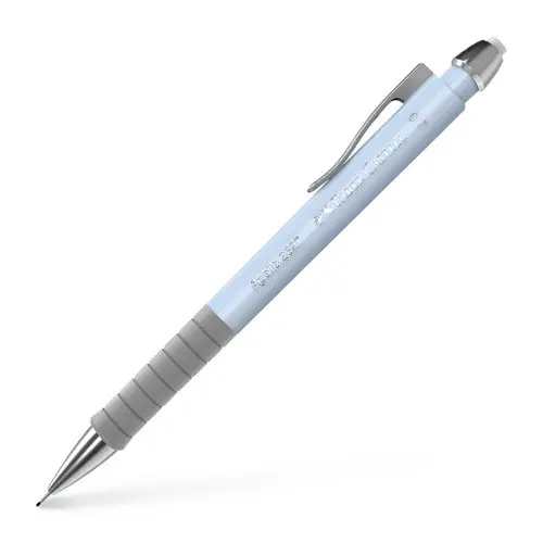 Faber-Castell Apollo Portaminas 0.7mm con Agarre Ergonómico y Goma Integrada Azul Claro