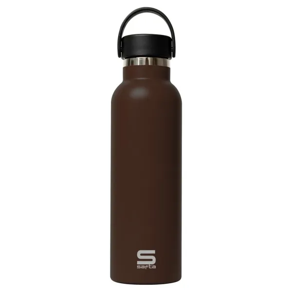 Safta Botella Termo De 600Ml - Acero Inoxidable - Asa Superior - Color Marron