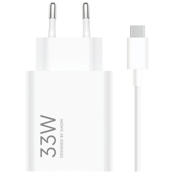 Xiaomi 33W Combo Cargador De Pared Para Smartphone Usb-A 33W + Cable - Identificacion Inteligente De Dispositivos - Color Blanco