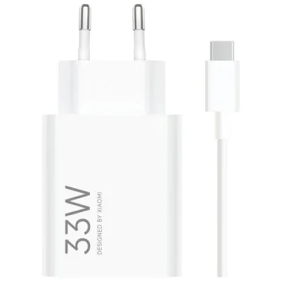 Xiaomi Cargador de Pared 33W USB-A con Cable y Identificación Inteligente - Blanco