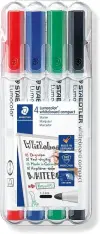 Staedtler Lumocolor Rotuladores Pizarra Blanca Punta Redonda Estuche 4 Ud