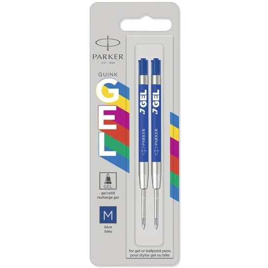 Parker Recambio Jotter Punta Media Gel Azul Blister 2 Unidades