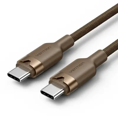 Vention Cable USB-C 60W 1m Aluminio Nailon Trenzado 480Mbps Dorado