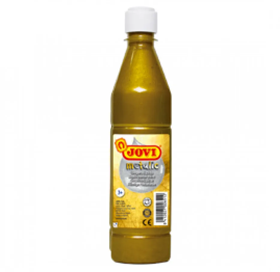Jovi Tempera Paint 500ml - Base Agua, Alto Poder Cubriente, Secado Rápido, Color Oro