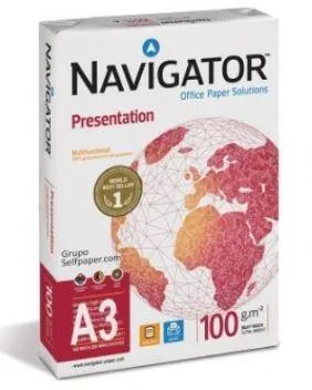 Navigator Papel Fotocopiadora Din A3 100Gr Paquete De 500 Hojas Blanco