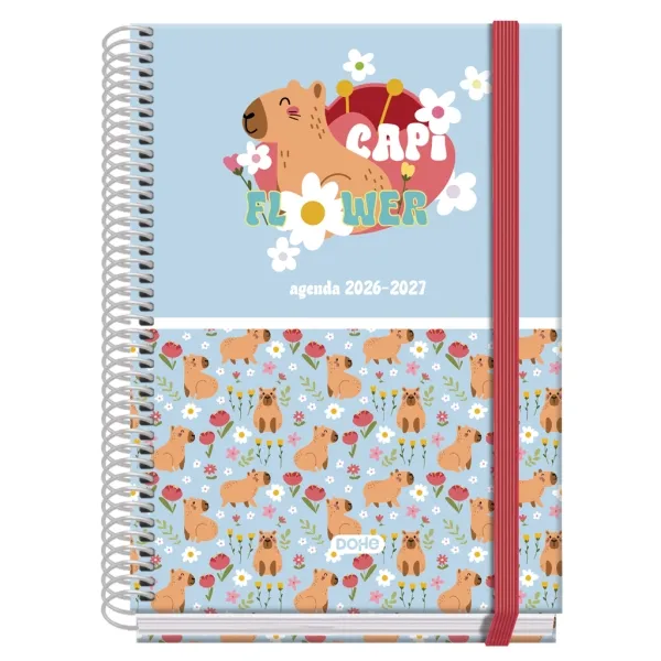 Dohe Agenda Escolar Prime Capi Flower A5 26/27 Espiral 15x21cm Papel Offset 70g