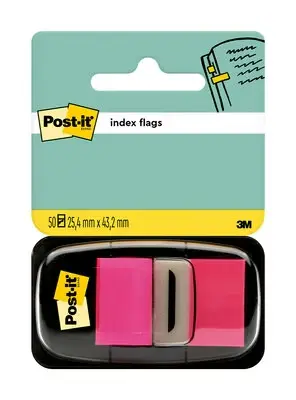 Post-it Dispensador Con 50 Marcadores Reposicionables 25.4 x 43.2mm Rosa