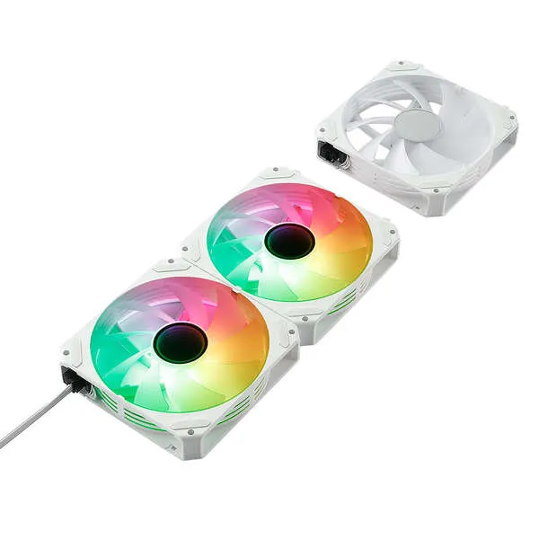 ABYSM Kit 3 Ventiladores Internos Arclight 2.0 ARGB White Conexión en Serie