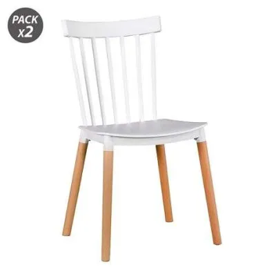 Muvip Pack de 2 Sillas Design D800 en Color Blanco