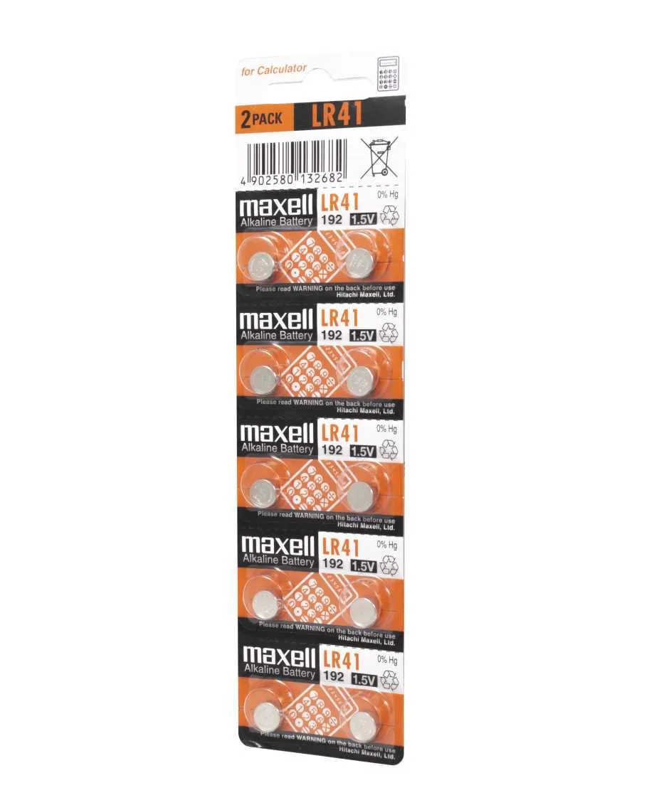 PILAS LR41 MAXELL LR0041-B10 1.5V BLISTER 10 UNIDADES (ecotasas incluidas)