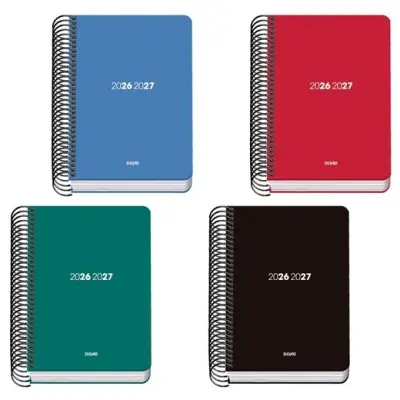 DOHE AGENDA ESCOLAR BASIC ELEMENT A6 ESPIRAL DP POLIPROPILENO COLORES SURTIDOS 2026-2027