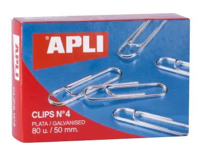 Apli Clips Alambre Nº 4 - 50mm - Acabado Galvanizado Plata - 80 Unidades