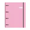 Enri Carpeta de Anillas A4+ Rosa con Recambio de 100 Hojas 80gr Cuadricula 5x5