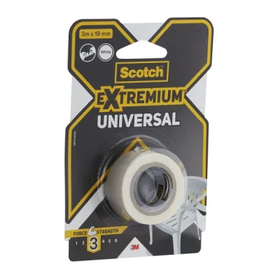 Scotch Extremium Cinta Adhesiva Universal 3m x 19mm Color Blanco