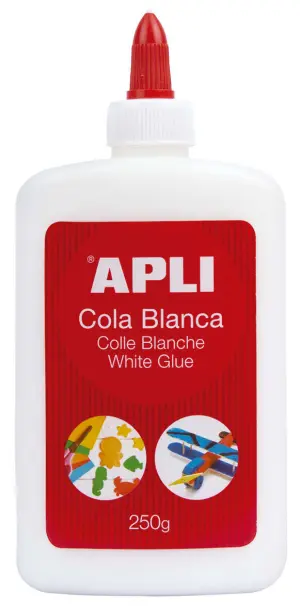 Apli Bote de Cola Blanca 250g - Secado Rápido y Resistente al Agua para Manualidades