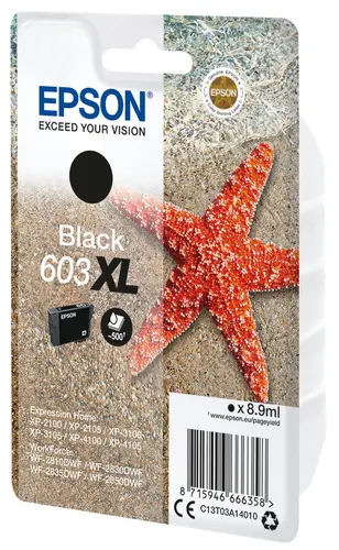 Epson Tinta Negra 603 XL para XP-2100, 3100, 4100 / WF-2830DWF, 2850DWF