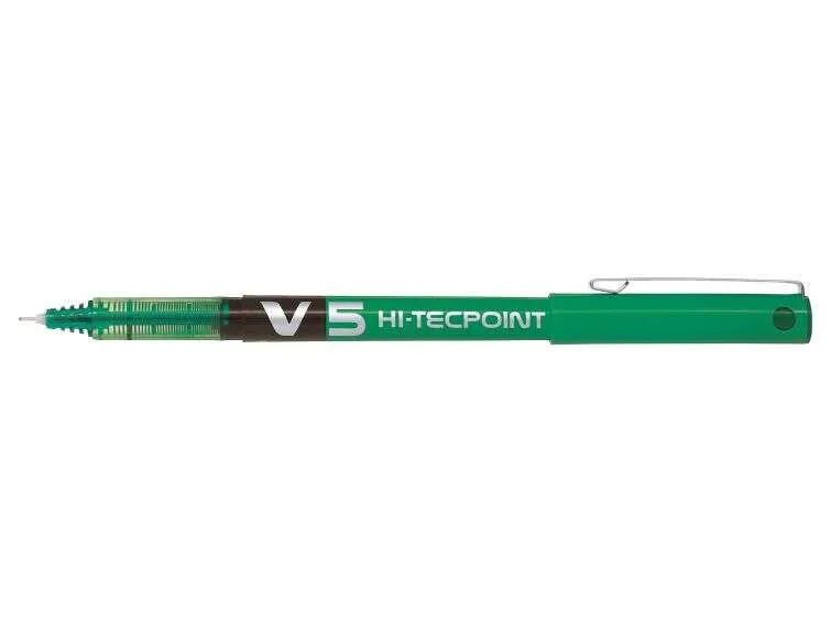 Pilot Boligrafo De Tinta Liquida V5 Hi-Tecpoint Rollerball - Punta Fina De Aguja 0.5Mm - Trazo 0.3Mm - Color Verde
