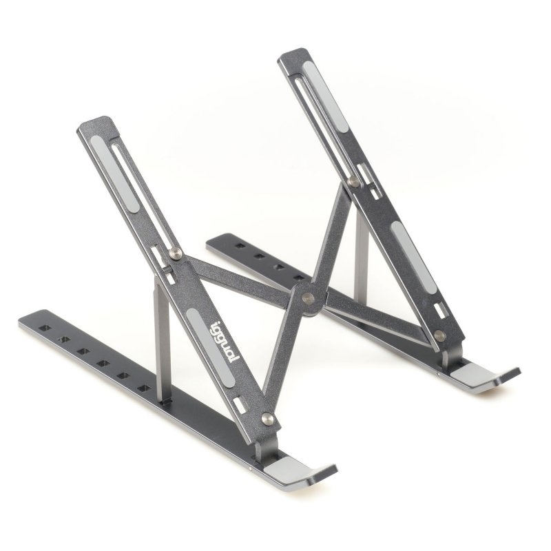 Iggual Soporte Elevador Plegable Portátil 17" Gris