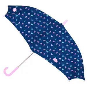 Safta Paraguas Automático Mariposas 60cm 8 Paneles Asa Engomada Azul Marino