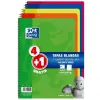 Oxford Pack de 4 Cuadernos Espiral Folio Cuadriculado 4x4mm - 80 Hojas - Colores Surtidos