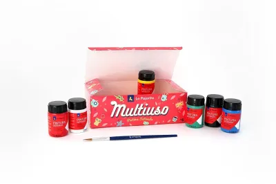 La Pajarita Témpera Escolar Bote De 35Ml Con Pince Colores Surtidos Kit 6U