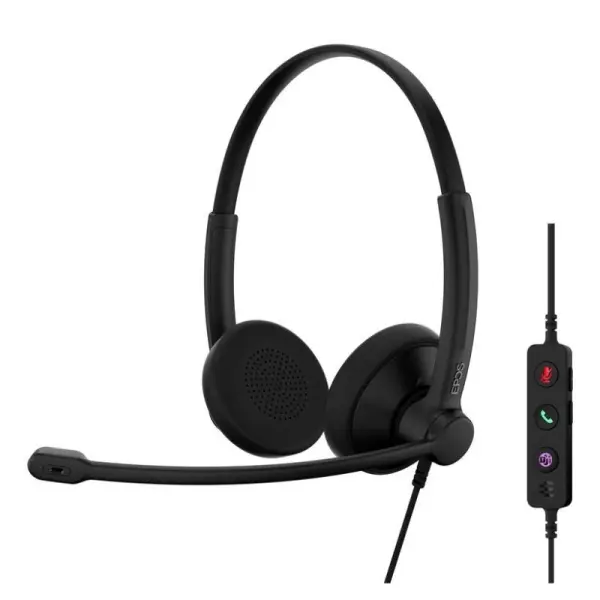 Epos Impact 100 UC Auricular Estéreo USB con Micrófono - Cancelación de Ruido - 2m Cable USB-C/USB-A - Negro