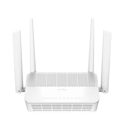 Cudy Router WiFi 6 Mesh Gigabit Dual Band AX3000 - Velocidad hasta 1000Mbps - 5 Puertos - 4 Antenas Fijas de 5dBi - Tecnologia MU-MIMO - Color Blanco