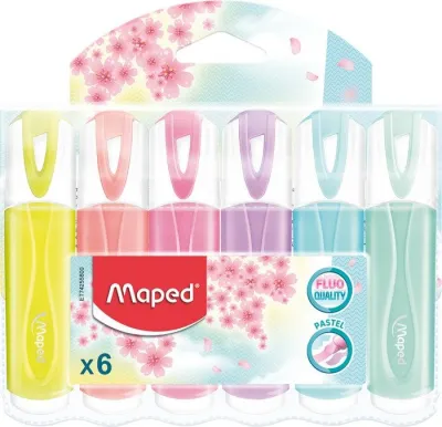 Maped Marcador Fluorescente Classic Surtido Pastel Blíster 6 Unidades
