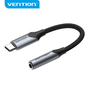 Vention Conversor USB-C Macho a Jack 3.5 Hembra - 0.10m - Negro