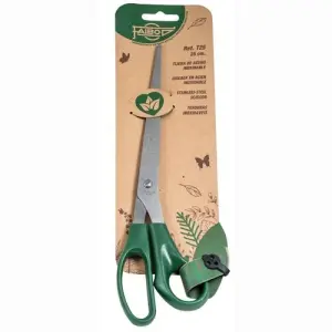 FAIBO TIJERAS OFICINA 25CM ASIMÉTRICAS MANGO DE PLÁSTICO VERDE OSCURO