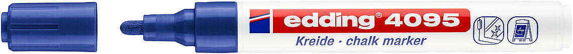 Edding 4095 Rotulador De Tiza Liquida - Punta Redonda - Trazo Entre 2 Y 3Mm - Olor Neutro  - Color Azul