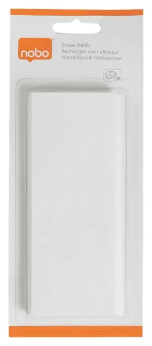 Nobo Pack de 10 Recambios para Borrador Magnético 1901433 de Pizarra Blanca
