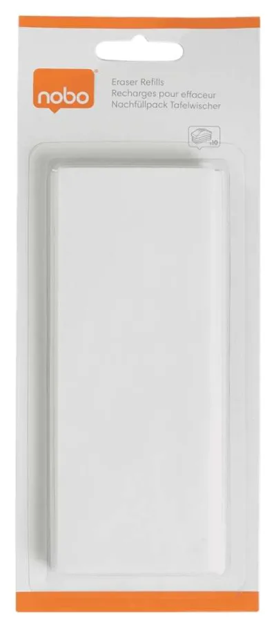 Nobo Pack de 10 Recambios para Borrador Magnético 1901433 de Pizarra Blanca