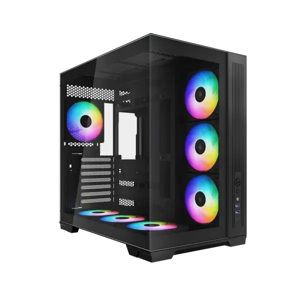 Sama V52 Caja Torre ATX Cristal Templado, 2 x USB-A 3.0, USB-C 3.2, 7 Ventiladores ARGB, Negro