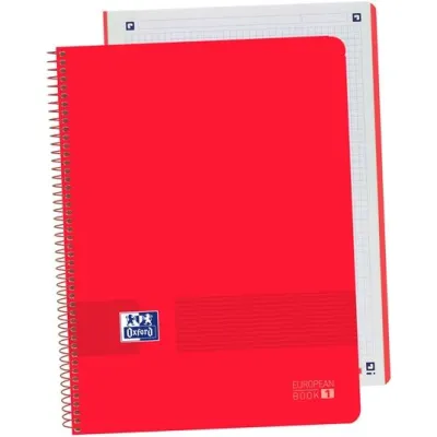 Oxford Cuaderno Live&Go A4+ 80H 5x5mm Microperforado Pack 5 Ud Rojo
