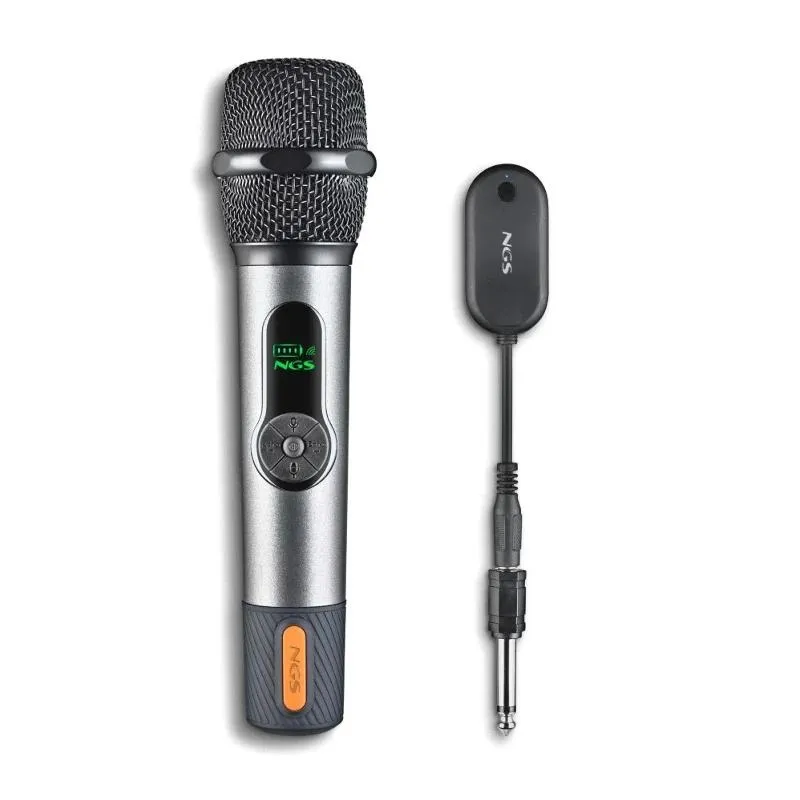 NGS SingerStar Micrófono Inalámbrico Vocal Dinámico 15m Alcance 30h Autonomía Jack 3.5/6.3 Negro