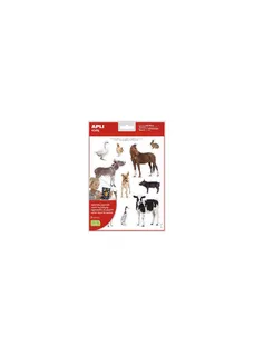 Apli Gomets Temáticos Animales de la Granja - 144 Adhesivos Removibles en 12 Hojas