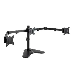 TOOQ Soporte De Mesa Para 3 Pantallas De 17" A 27", VESA 75x75 Y 100x100, Negro