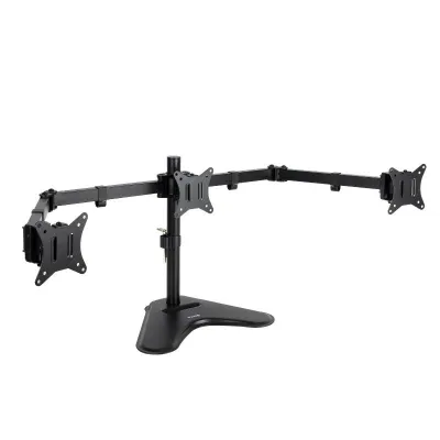TOOQ Soporte De Mesa Para 3 Pantallas De 17" A 27", VESA 75x75 Y 100x100, Negro