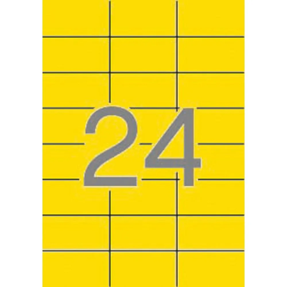 Apli Etiquetas Adhesivas 70X37Mm Inkjet/Láser C/Rectos 24 X 20H Amarillo Fluorescente