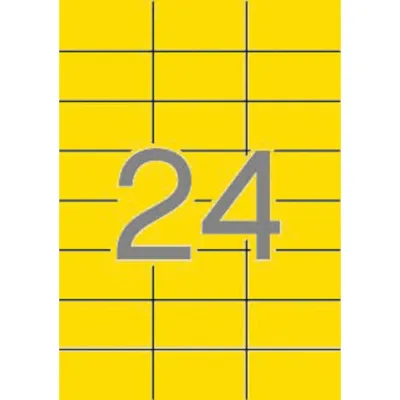 Apli Etiquetas Adhesivas 70X37mm Inkjet/Láser Amarillo Fluorescente 24X20H