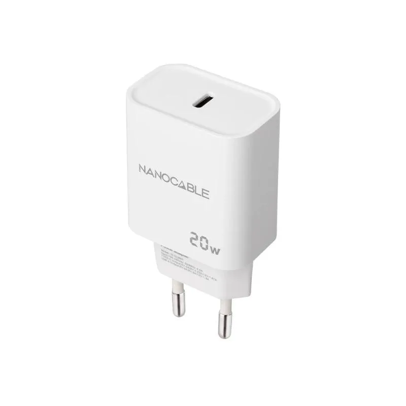 Nanocable Cargador Pared USB-C PD 20W Blanco