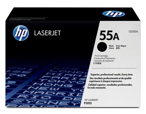 HP Toner Negro CE255A para LaserJet P3011 y P3015 - 55A