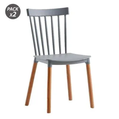 Muvip Pack de 2 Sillas Design D800 en Color Gris