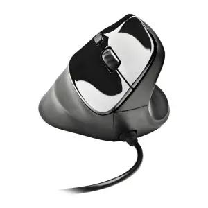 NGS Raton Ergonomico Vertical Laser 3200dpi Silencioso 5 Botones Negro